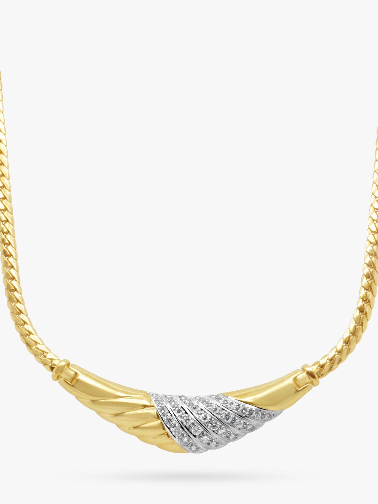 Product image 4 of 4, which shows Milton & Humble Jewellery Pre-Loved 18ct Yellow Gold Diamond Collarette Necklace, Dated Circa 2000s