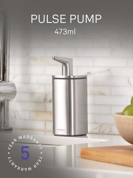 Simplehuman Pulse Pump Soap Dispenser, Brushed Steel, 473ml - view 2, Brushed Steel