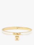 kate spade new york Resin Lock Charm Bangle, Gold/White