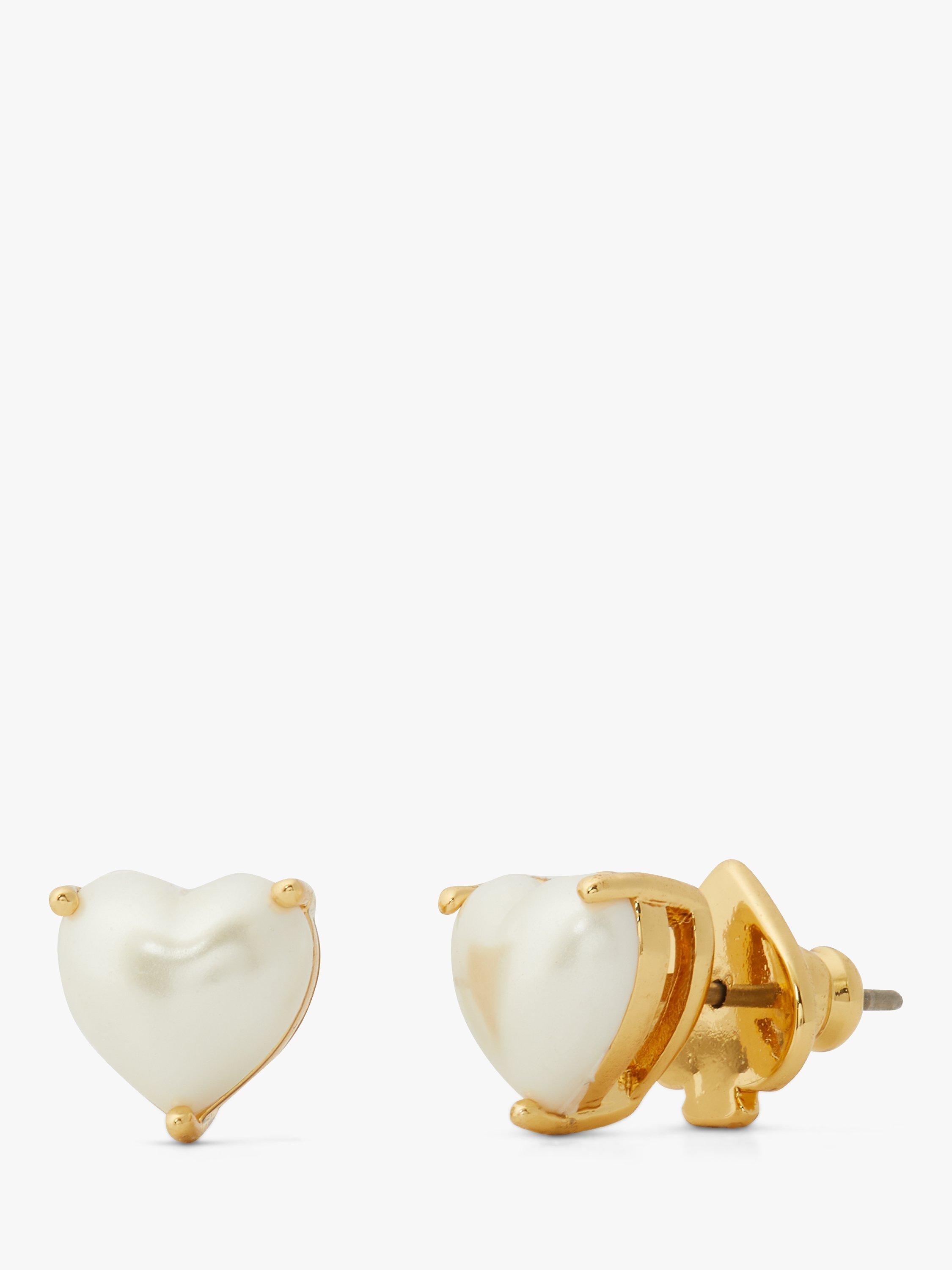kate spade new york Heart Stud Earrings Gold White