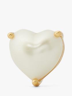 kate spade new york Heart Stud Earrings, Gold/White, Gold