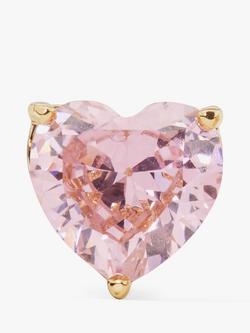 kate spade new york Cubic Zirconia Heart Stud Earrings - view 2, Gold/Pink