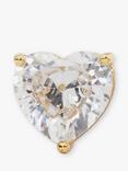 kate spade new york Cubic Zirconia Heart Stud Earrings, Gold/Clear