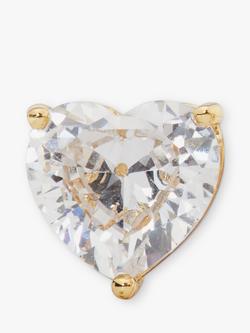 kate spade new york Cubic Zirconia Heart Stud Earrings - view 2, Gold/Clear