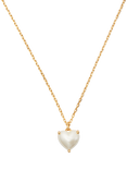 kate spade new york Faux Pearl Heart Pendant Necklace, Gold/Cream