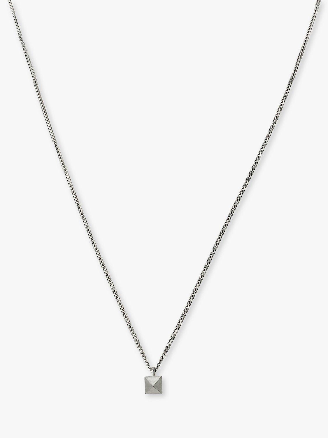 AllSaints Stud Pendant Necklace, Silver
