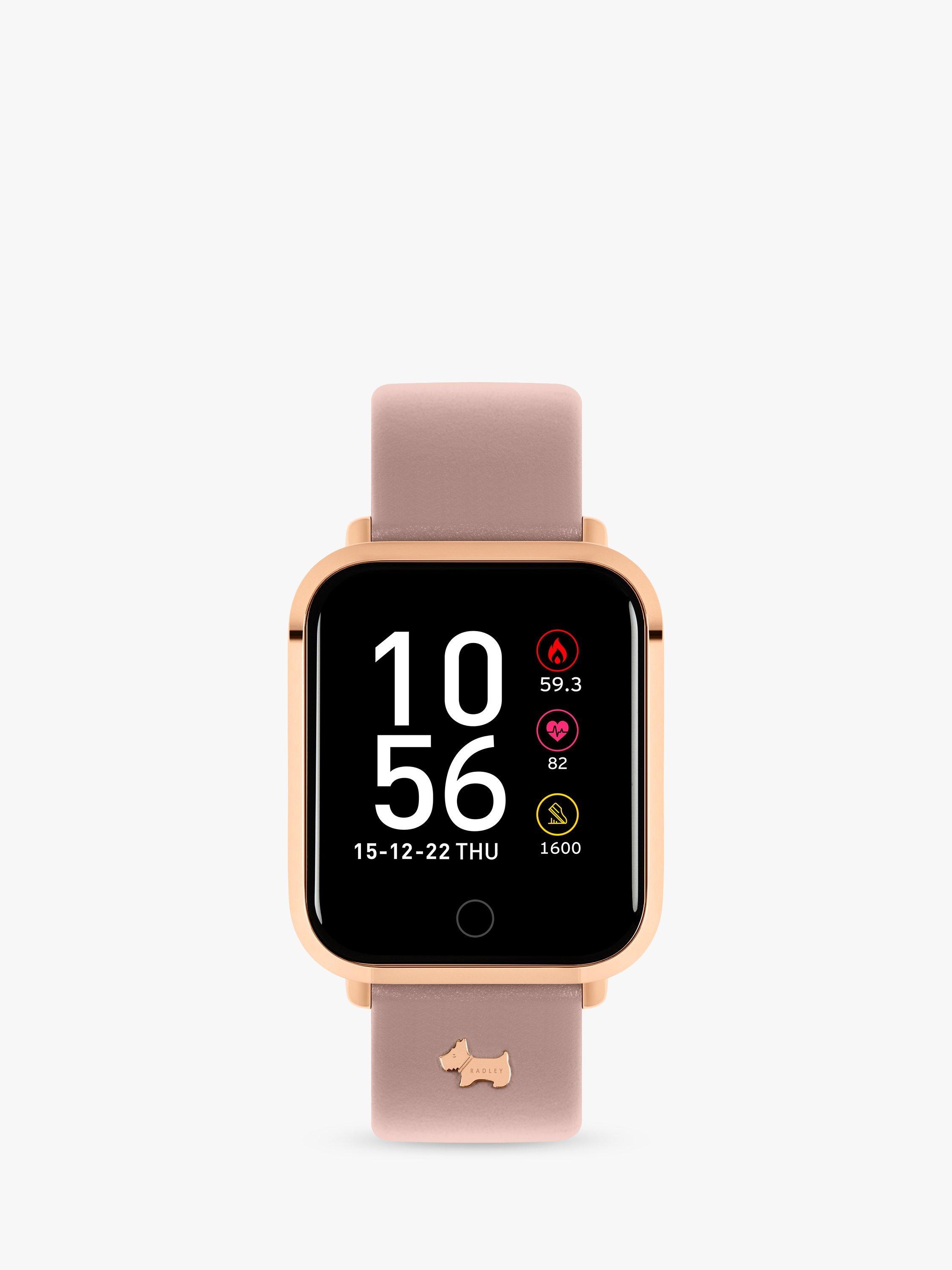 Radley Series 6 Leather Strap Smartwatch, Pink/Black RYS06-2080