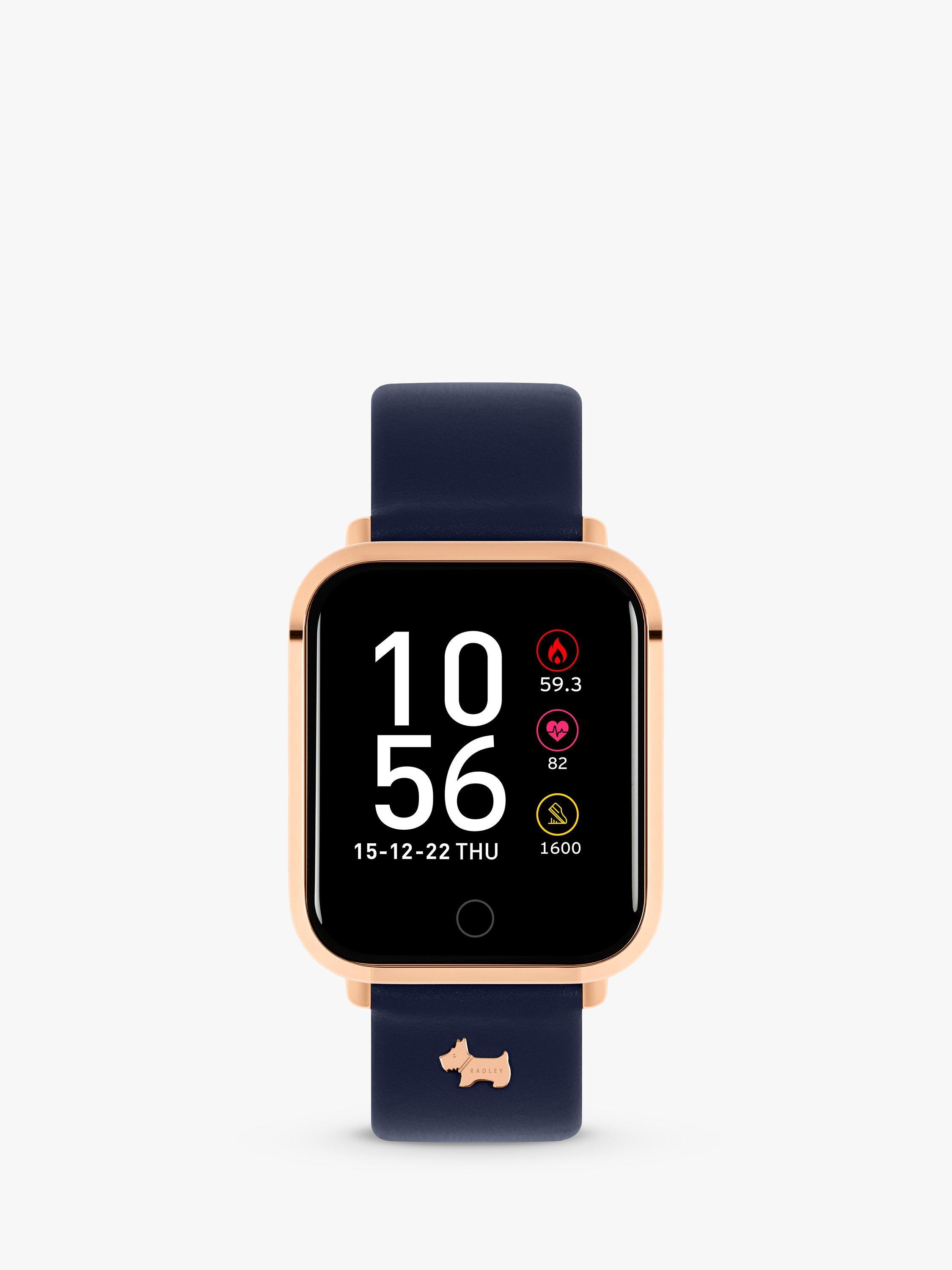 Radley Series 6 Leather Strap Smartwatch, Navy/Black RYS06-2078