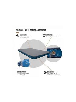 Vango Shangri-La II Self-Inflating Grande Airbed - view 2, Cloud Grey/Sky Blue