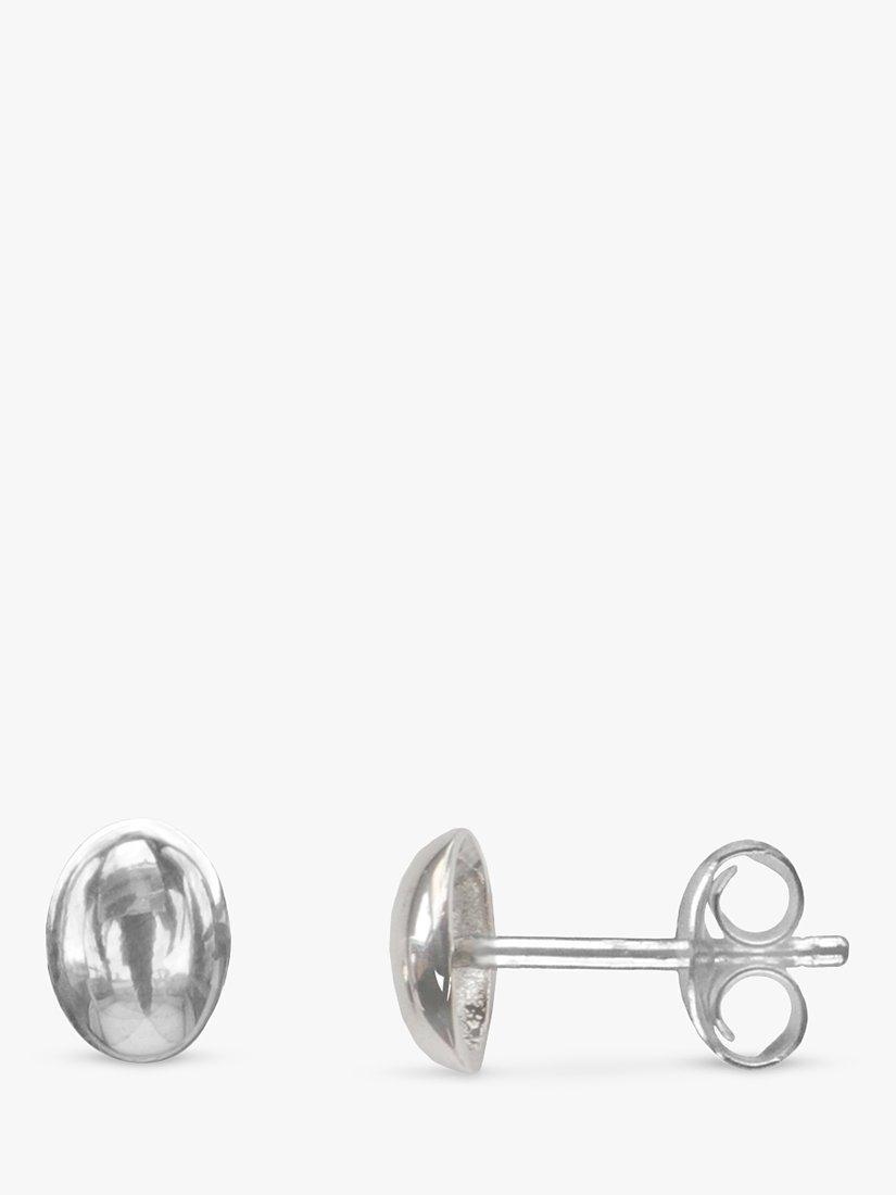 Product image 1 of 2, which shows Nina B Petite Oval Stud Earrings, Silver