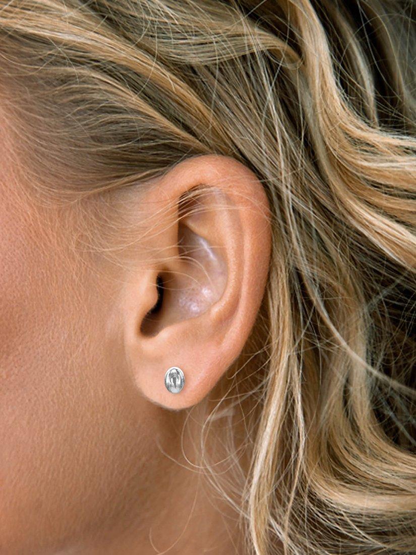 Product image 2 of 2, which shows Nina B Petite Oval Stud Earrings, Silver