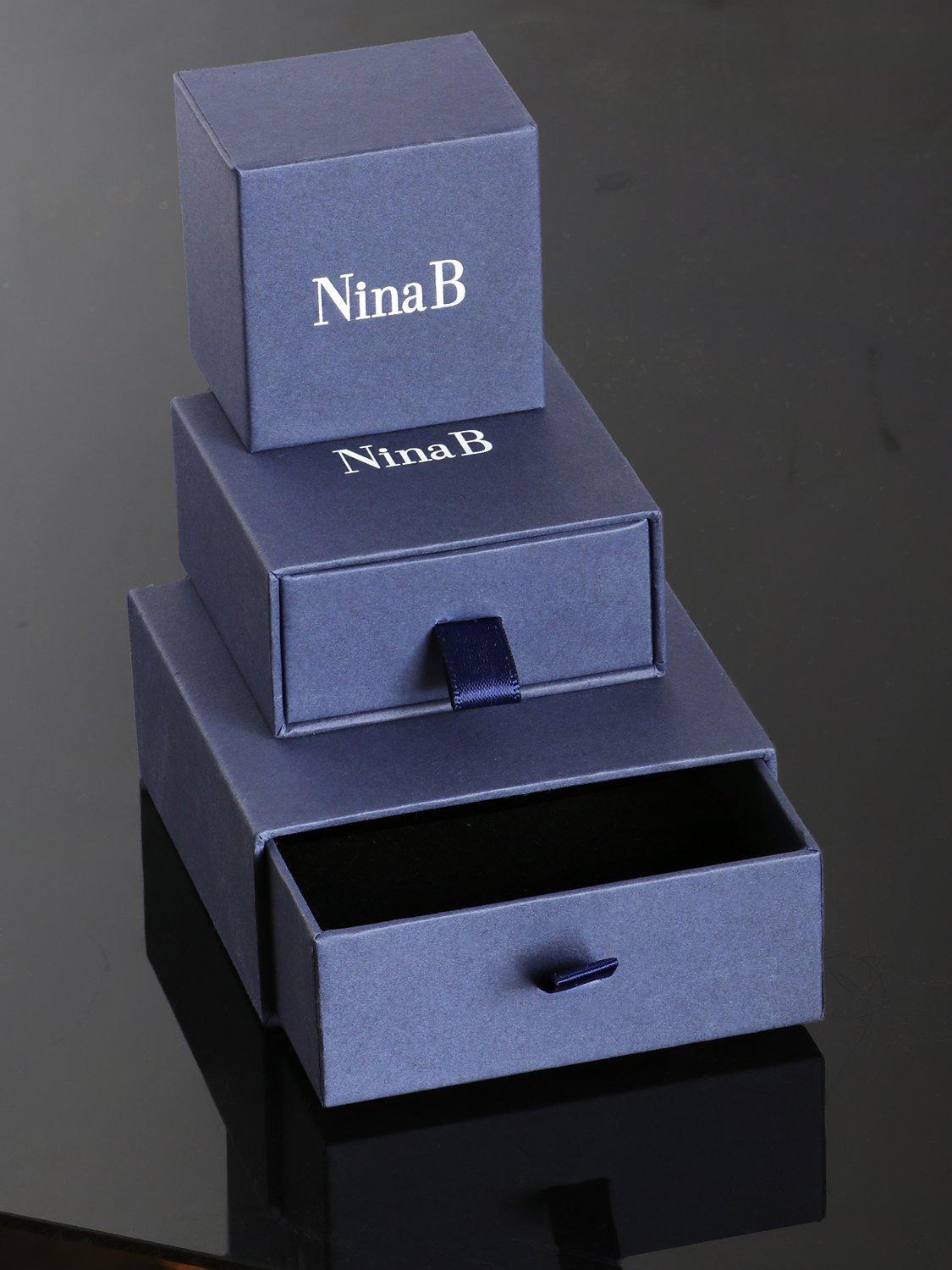Product image 4 of 4, which shows Nina B Sterling Silver Slim Feather Pendant Necklace, Silver