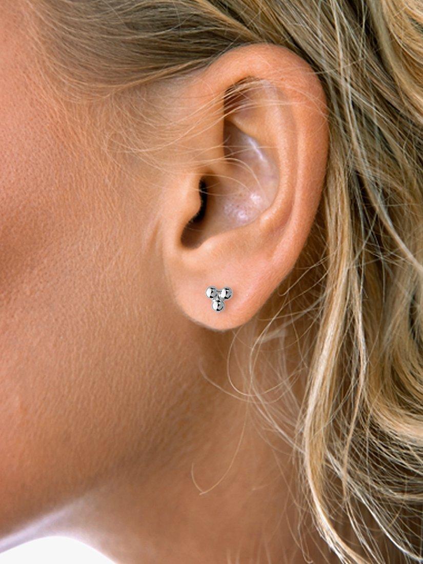 Product image 2 of 2, which shows Nina B Petite Triple Stud Earrings, Silver
