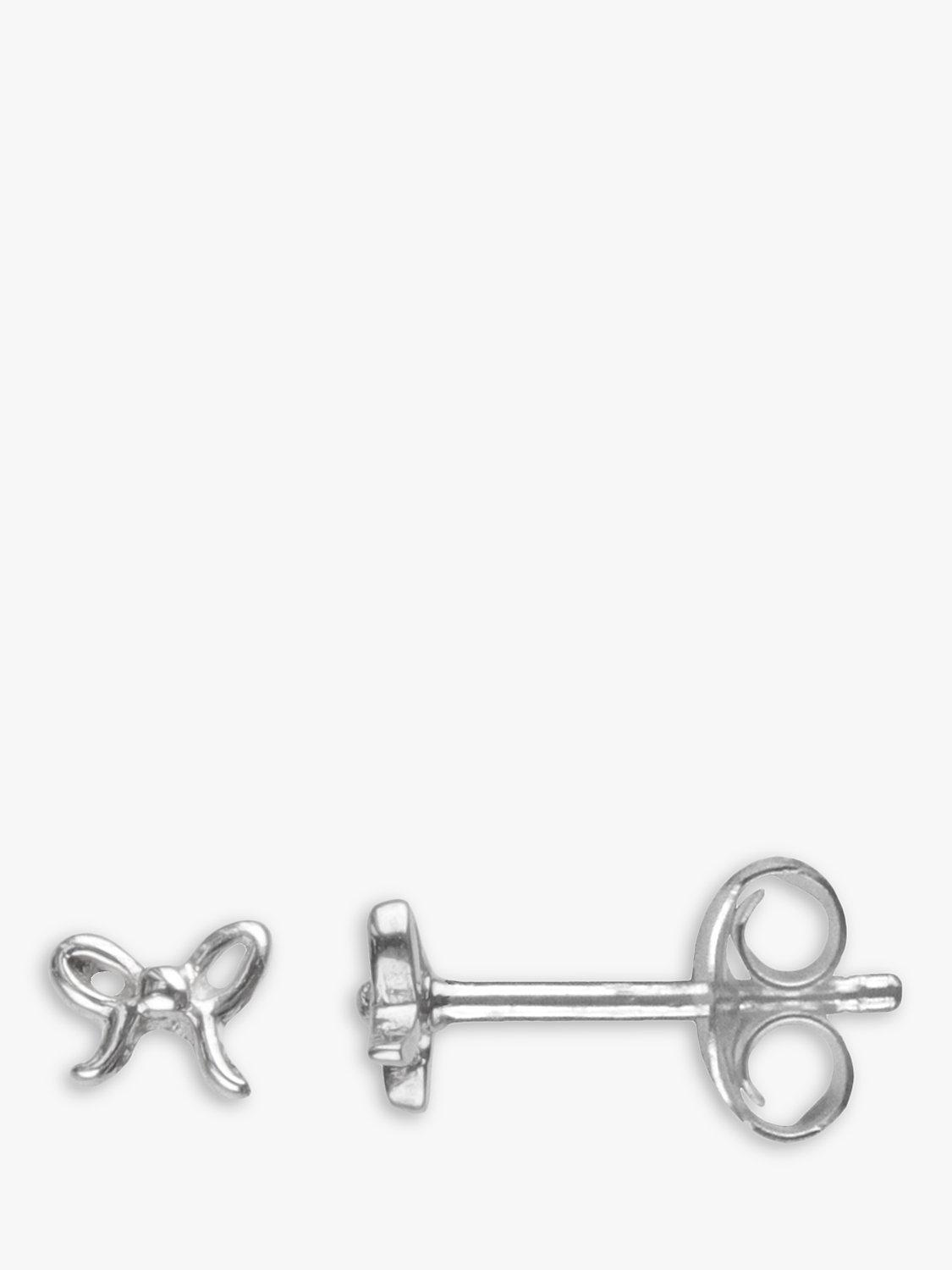 Nina B Tiny Bow Stud Earrings, Silver