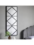 Gallery Direct Trieste Rectangular Metal Frame Wall Mirror, 120 x 50cm, Black