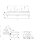 John Lewis Linear Medium 2 Seater Sofa Bed, Light Leg, Tweed 201 Red