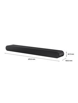 Samsung HW-S50B Bluetooth All-In-One Compact Soundbar with Virtual DTS:X, Dark Grey - view 2, Dark Grey