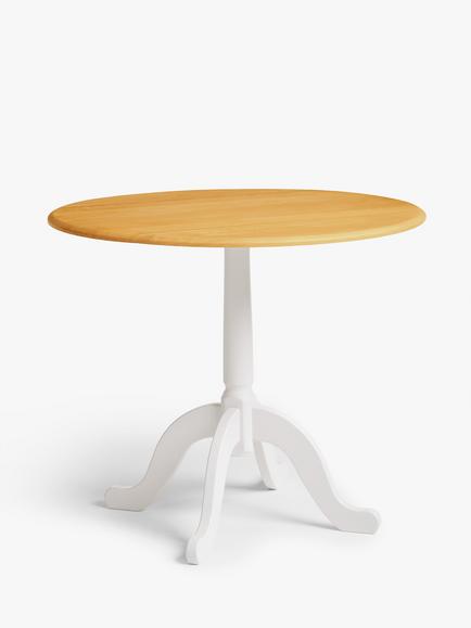 John Lewis Clayton 2-4 Seater Drop Leaf Round Dining Table, FSC-Certified (Beech Wood), Cream