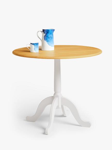 John Lewis Clayton 2-4 Seater Drop Leaf Round Dining Table, FSC-Certified (Beech Wood) - view 2, Cream