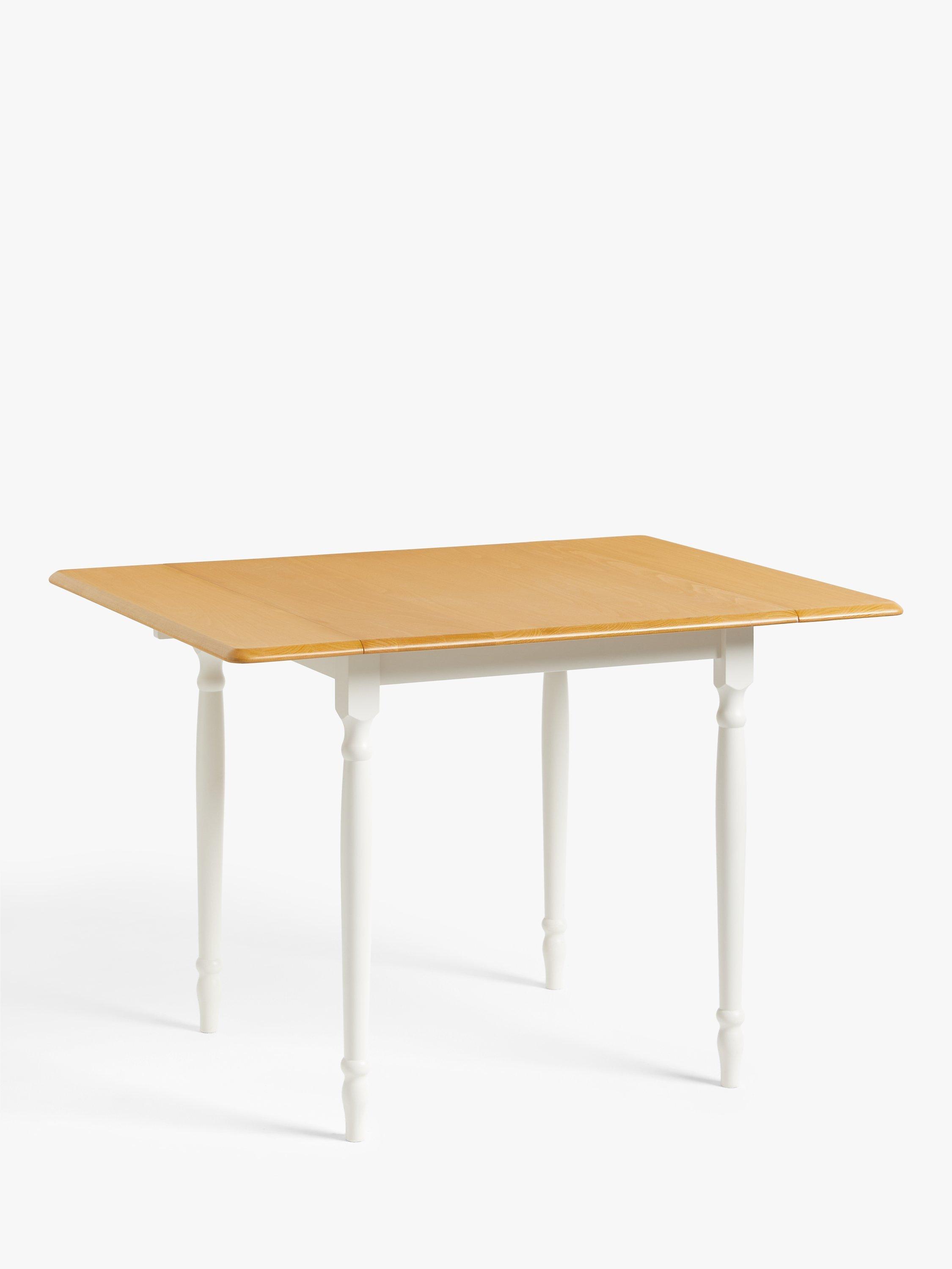 John Lewis ANYDAY Clayton 2-4 Seater Drop Leaf Rectangular Dining Table, White, FSC-Certified (Beech Wood)