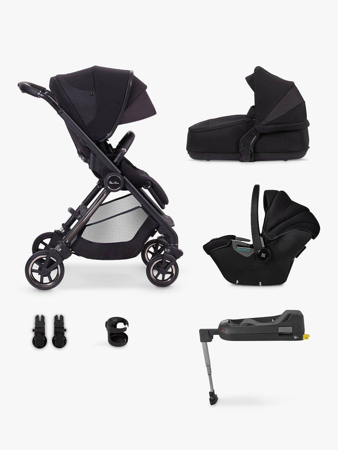 Silver Cross Dune Pushchair & Dream Car Seat Travel Pack with Compact Folding Carrycot, Space