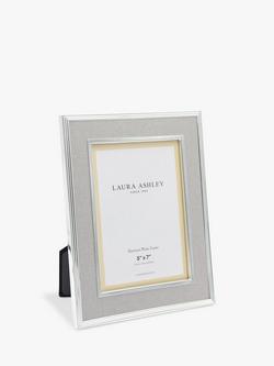 Laura Ashley Harrison Linen Photo Frame, 5 x 7" (13 x 18cm), Pale Charcoal/Silver Plated
