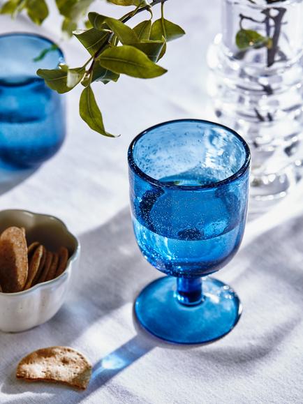 John Lewis Bubble Wine Glass, 272ml - view 2, Blue
