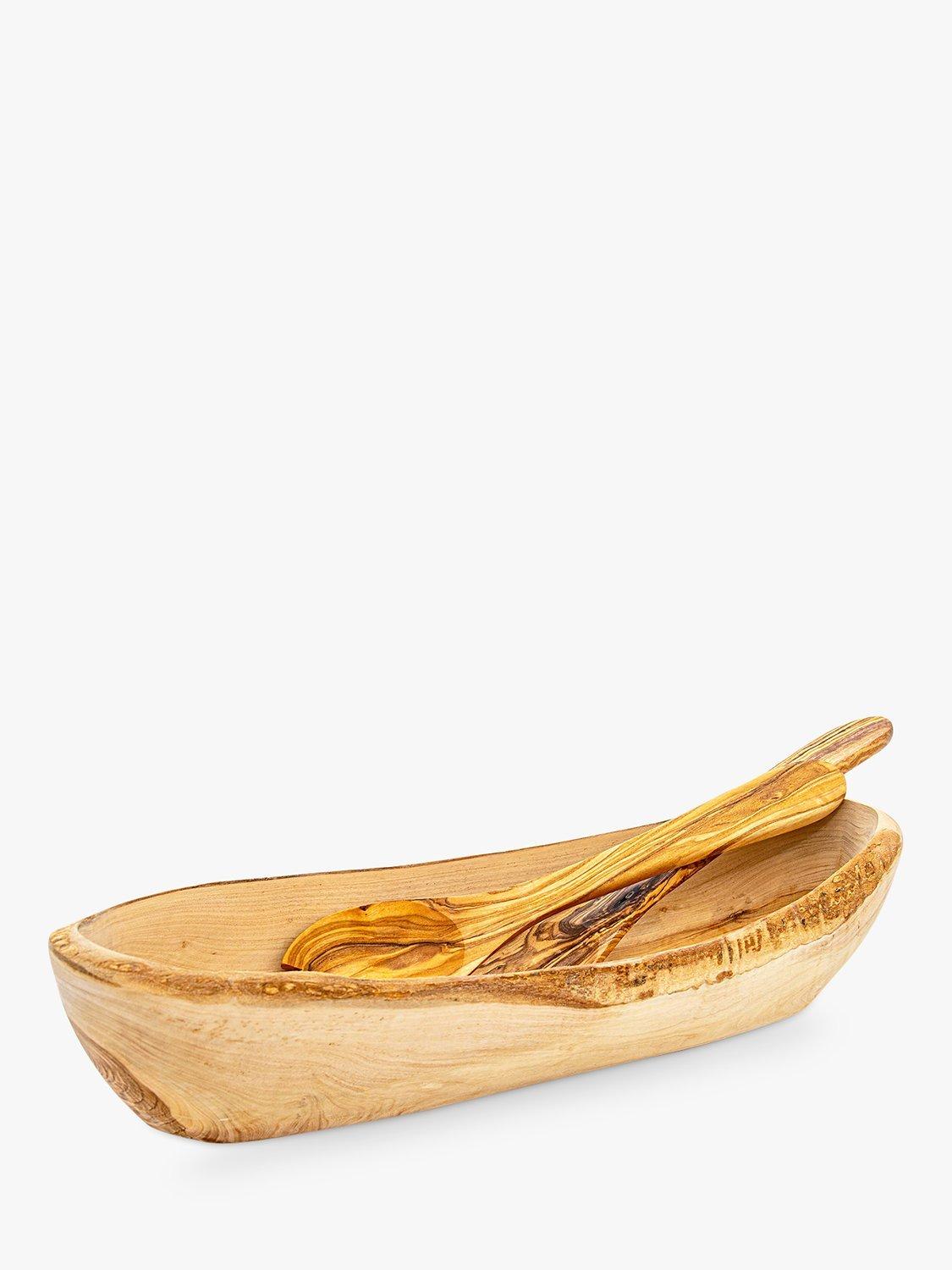 Selbrae House Olive Wood Salad Bowl & Servers, Natural