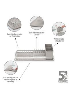 Brabantia Compact Dish Rack - view 2, Mid Grey