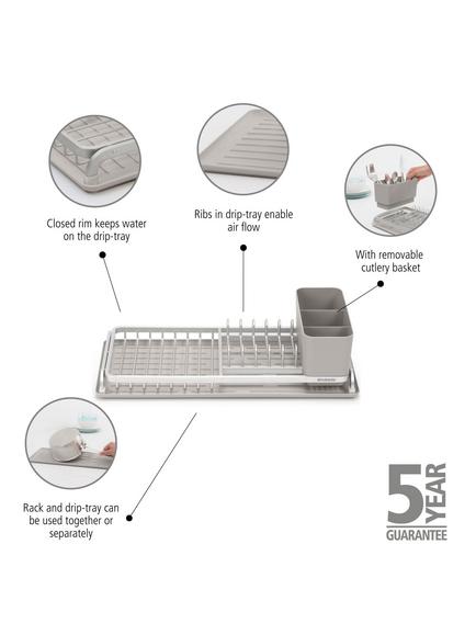 Brabantia Compact Dish Rack - view 2, Mid Grey