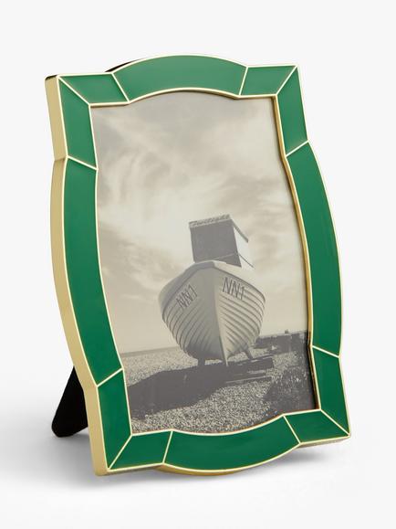 John Lewis Enamel & Metallic Edge Photo Frame, 4 x 6" (10 x 15cm), Green, Green