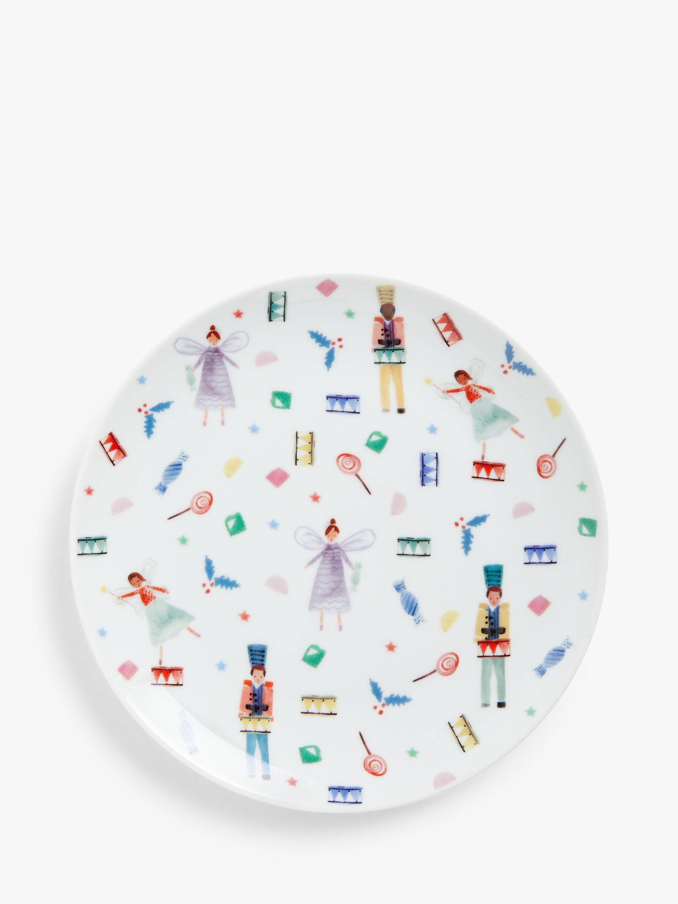 John Lewis Nutcracker Christmas Porcelain Children's Plate, 20cm, White/Multi