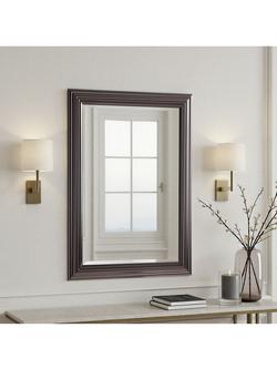 Yearn Contemporary Rectangular Wall Mirror, 74 x 102cm - view 2, Dark Chrome