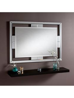 Yearn Rio Bevelled Glass Rectangular Wall Mirror, 82 x 112cm, Black, Black