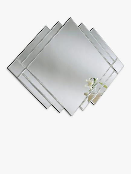 Yearn Art Bevelled Glass Wall Mirror, 86 x 119cm, Black, Black