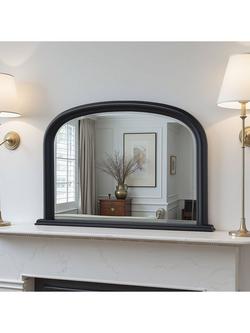 Yearn Ribbed Overmantel Wall Mirror, 77 x 112cm - view 2, Black