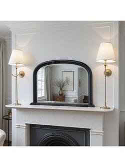 Yearn Ribbed Overmantel Wall Mirror, 77 x 112cm, Black
