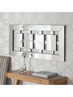Yearn Tokyo Bevelled Glass Rectangular Wall Mirror, 56 x 119cm, Black - view 2, Black