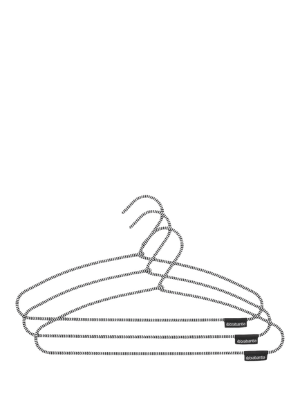 Brabantia Soft Touch Clothes Hangers, Black/White, Set of 3, Black/White