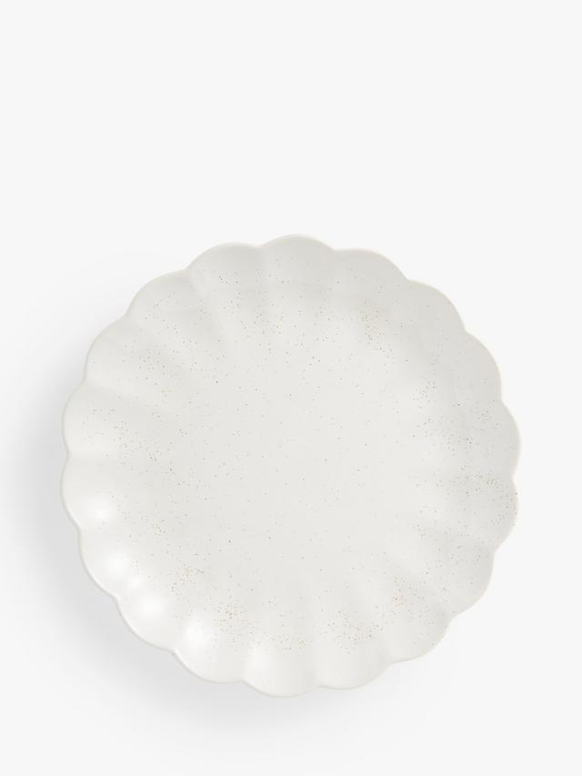 John Lewis Scalloped Speckled Stoneware Side Plate