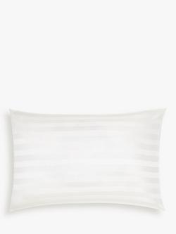 John Lewis Organic Silk Stripe Standard Pillowcase, White, White