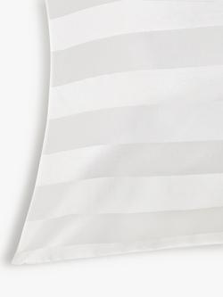 John Lewis Organic Silk Stripe Standard Pillowcase, White - view 2, White