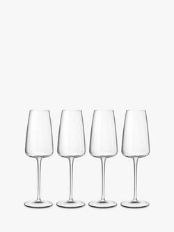 Luigi Bormioli Talismano Glass Champagne Flute, Set of 4, 210ml, Clear, Clear