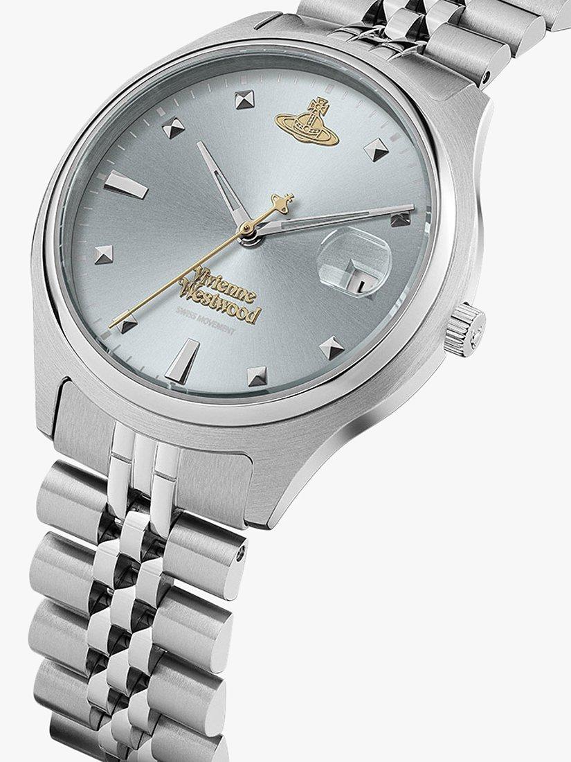 Product image 4 of 6, which shows Vivienne Westwood Women's Camberwell Date Bracelet Strap Watch, Silver/Light Blue VV261LBLSL