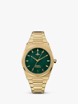 Vivienne Westwood VV244GRGD Women's Limehouse Bracelet Strap Watch, Gold/Dark Green, Gold/Dark Green