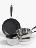 John Lewis 'The Pan' Stainless Steel Lidded Saucepans and Pan Set, 5 Piece