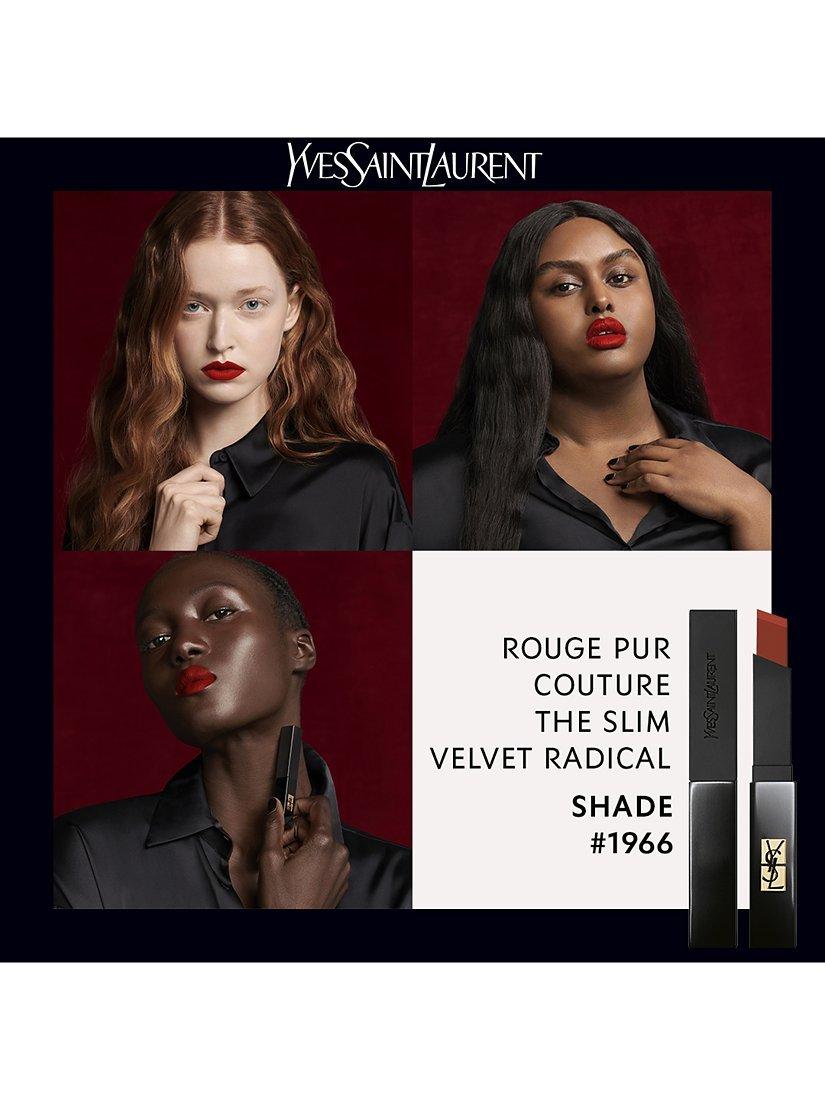 Product image 2 of 6, which shows Yves Saint Laurent Rouge Pur Couture The Slim Velvet Radical Lipstick, 1966 Rouge Libre