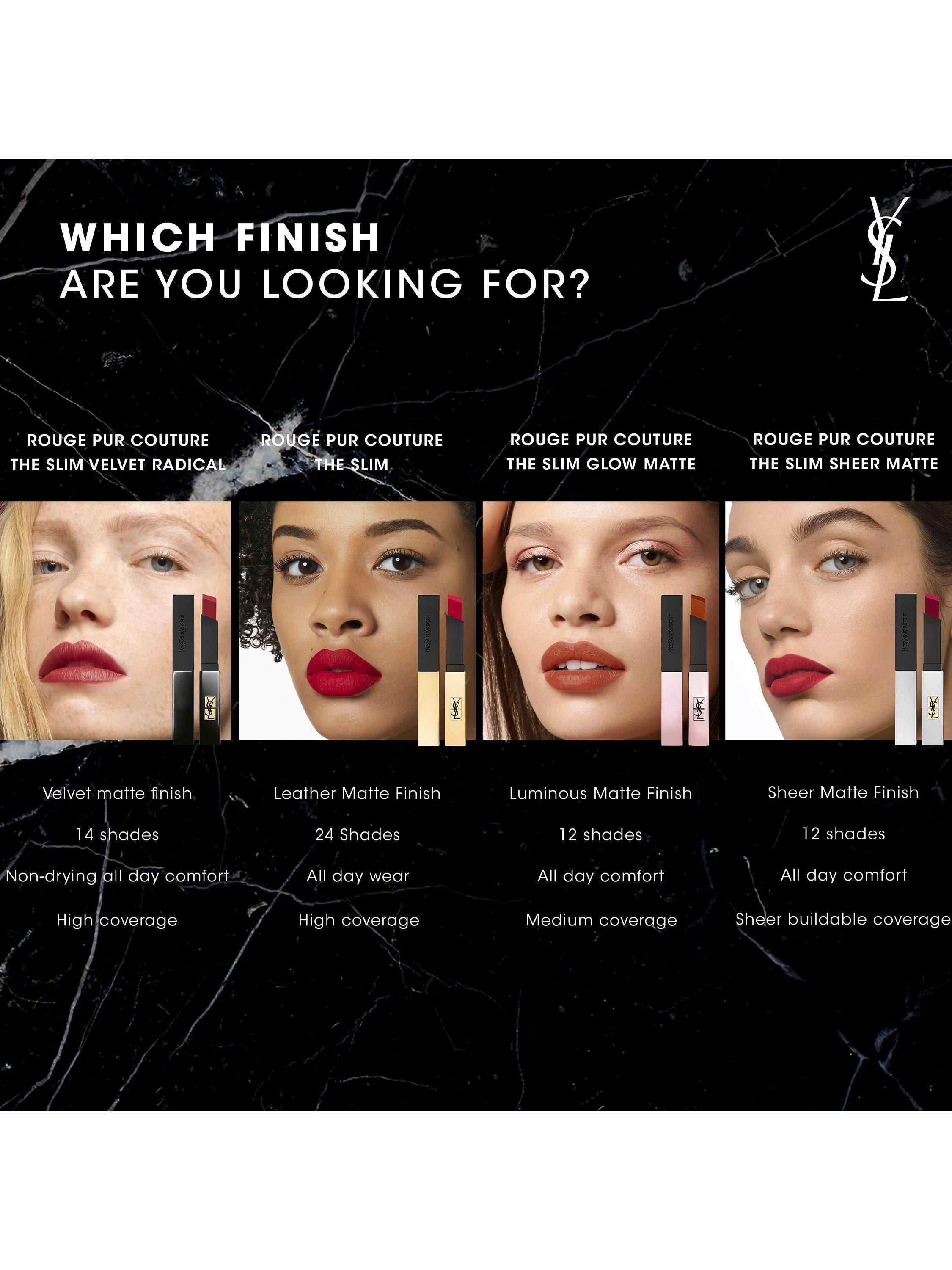 Product image 4 of 6, which shows Yves Saint Laurent Rouge Pur Couture The Slim Velvet Radical Lipstick, 1966 Rouge Libre