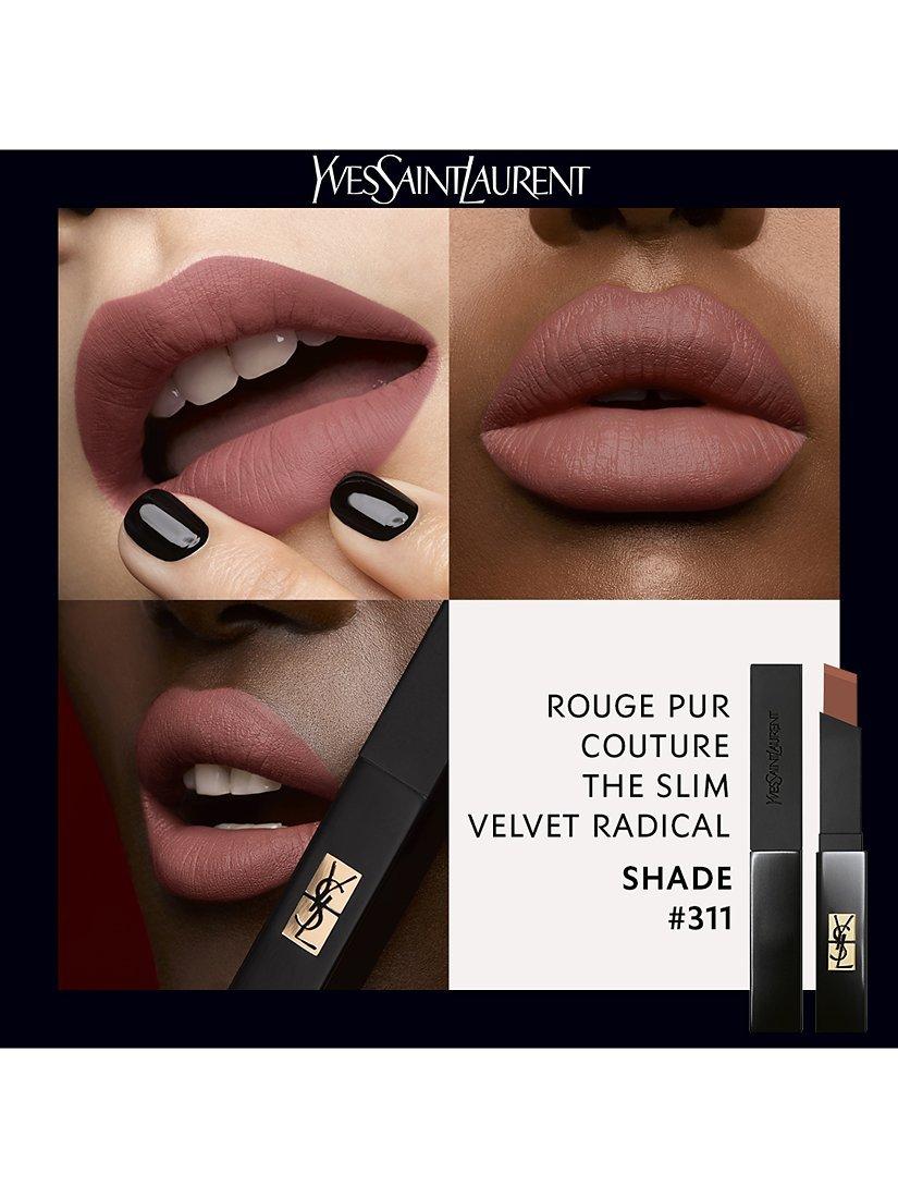 Product image 3 of 6, which shows Yves Saint Laurent Rouge Pur Couture The Slim Velvet Radical Lipstick, 311 Released Nude