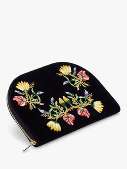 Wolf Zoe Embroidered Velvet Portfolio Jewellery Case - view 2, Indigo